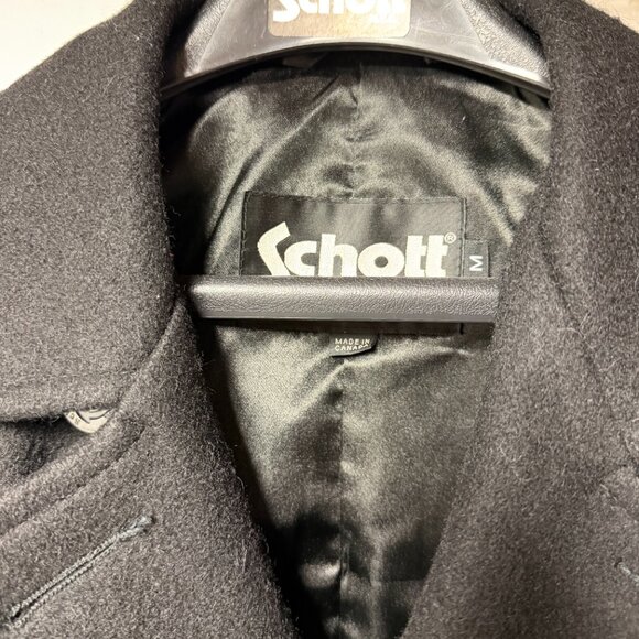 Schott Pea Coat - Men's Black Size Medium - Wool - Made in Canada - Picture 5 of 9